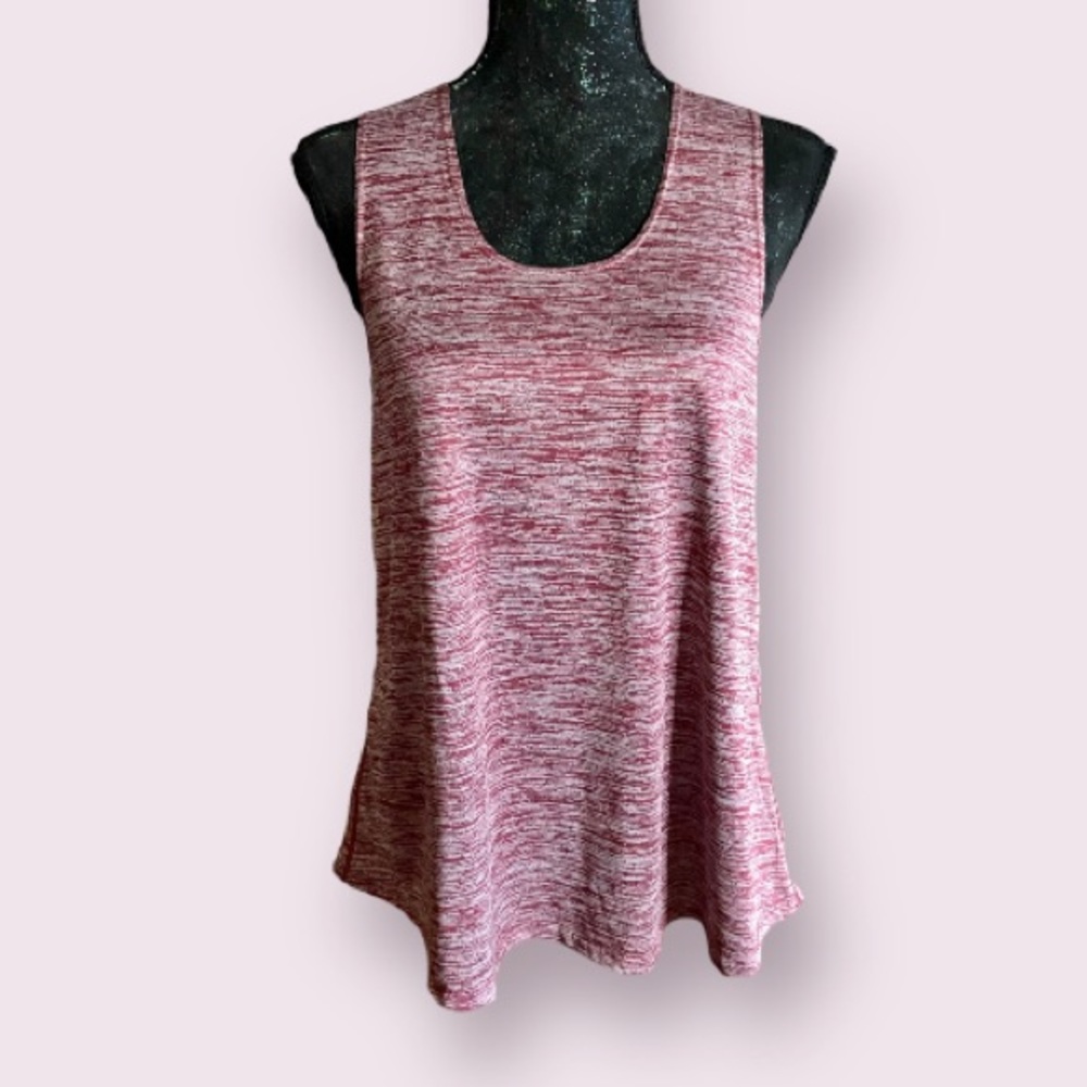 icyzone Athletic Racerback Loose Fit Tank Top in Heathered Pink